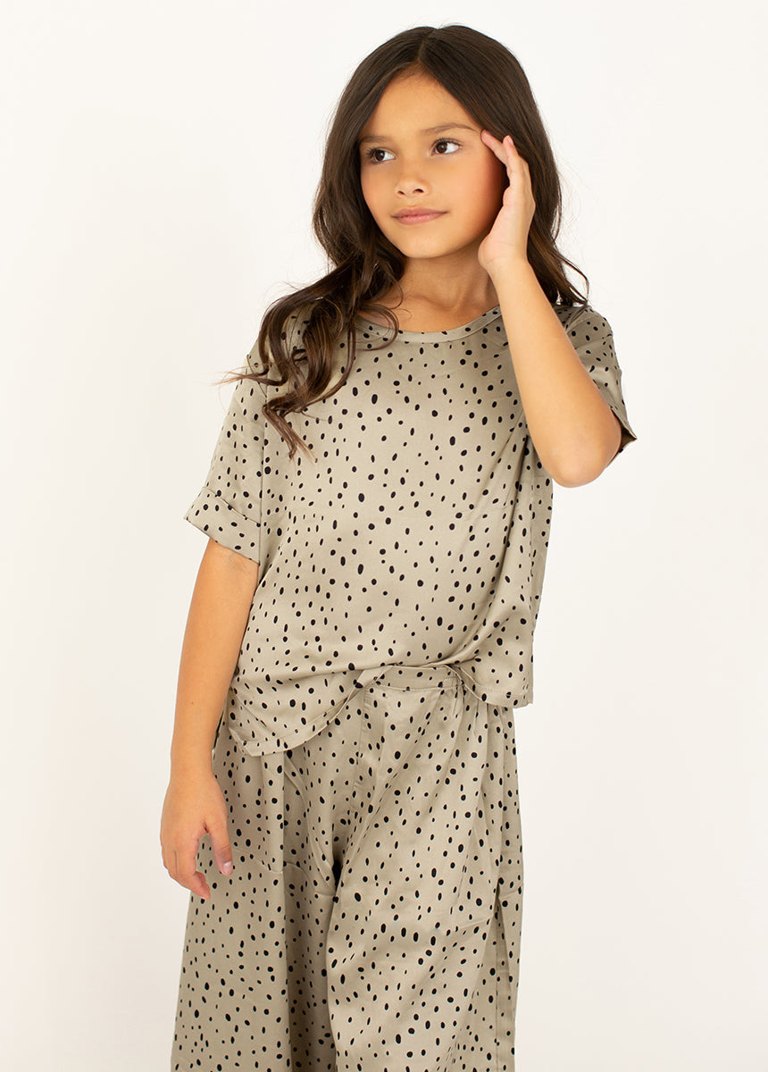Mari Sleep Set in Taupe Dot