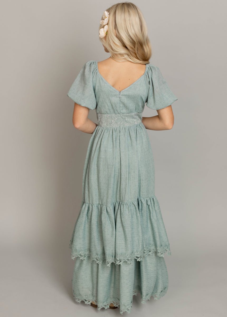 Casidy Dress in Dusty Aqua
