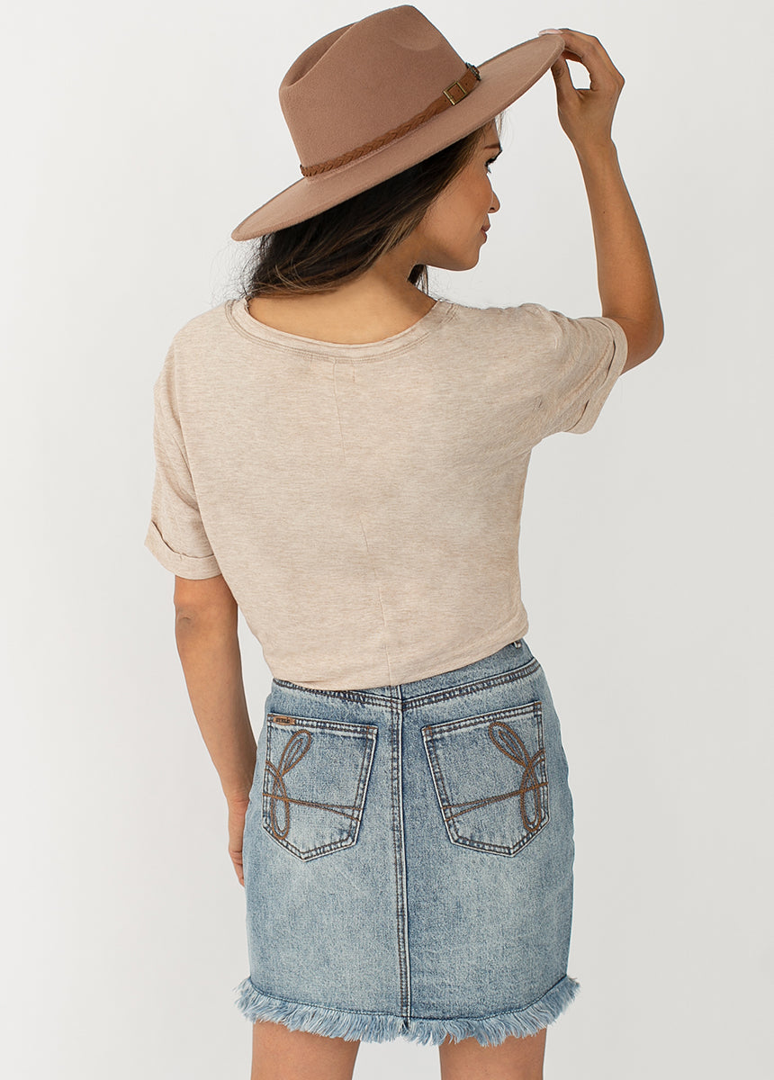 Abilene Denim Skirt in Dark Indigo