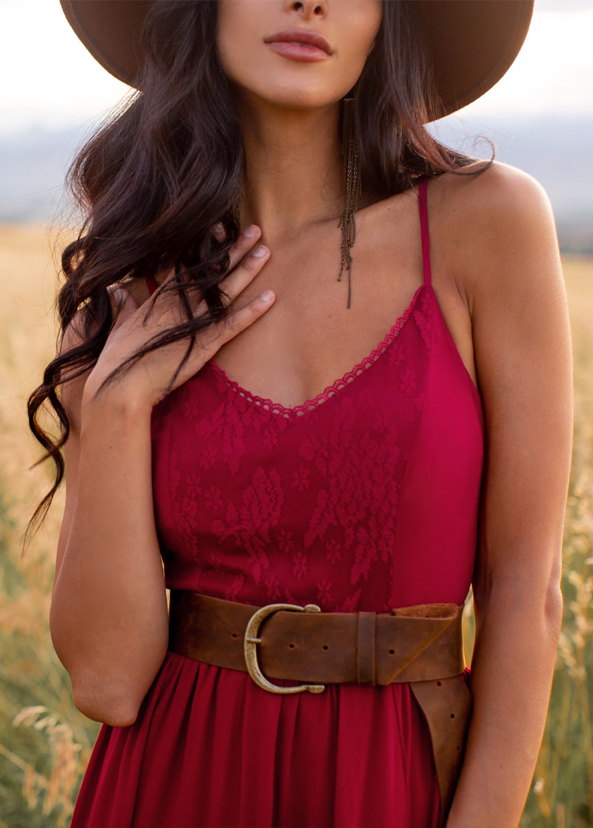 Christelle Dress in Crimson