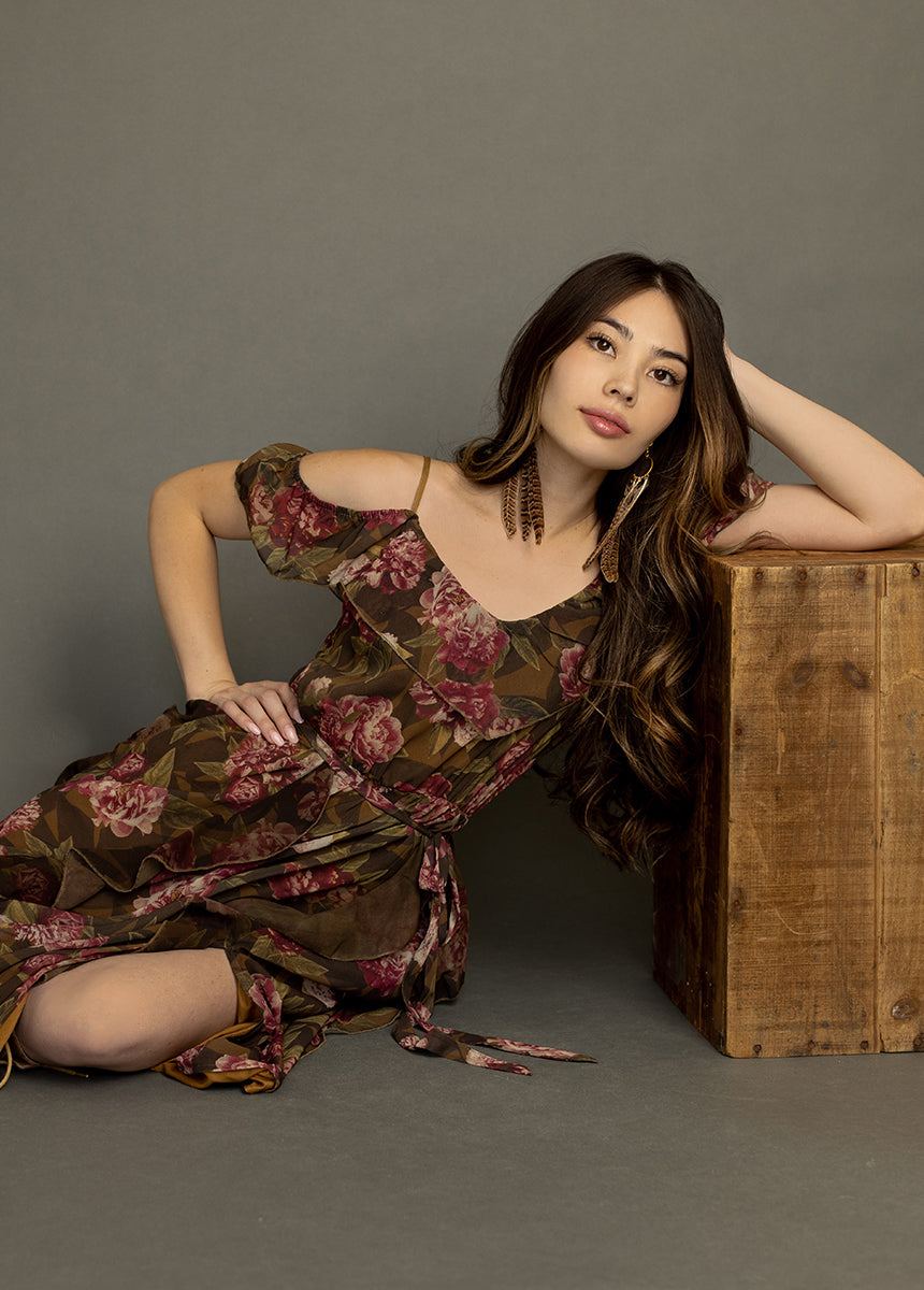 Faydon Dress in Bistre Floral