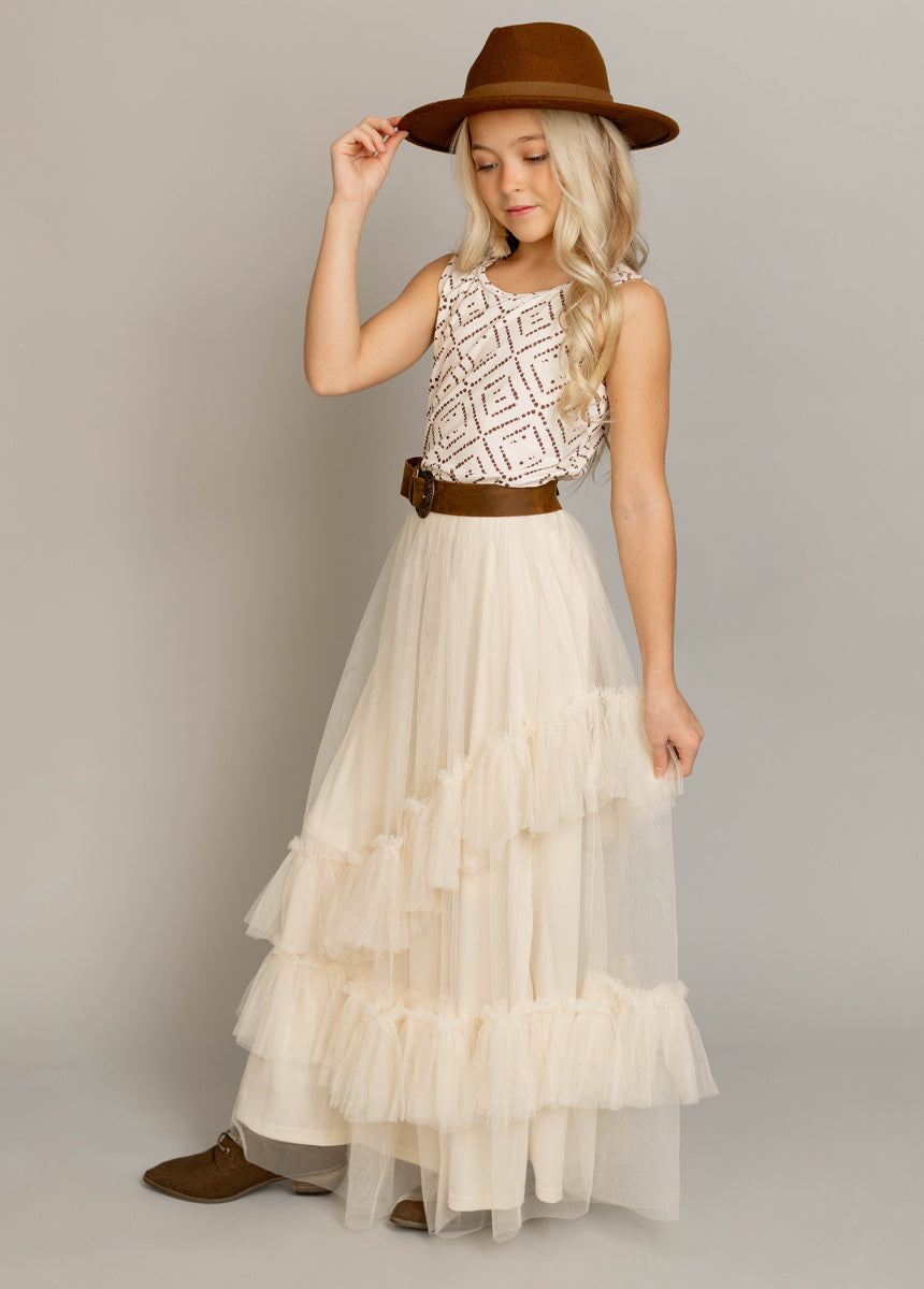 Neila Tank in Cream Boho Geo