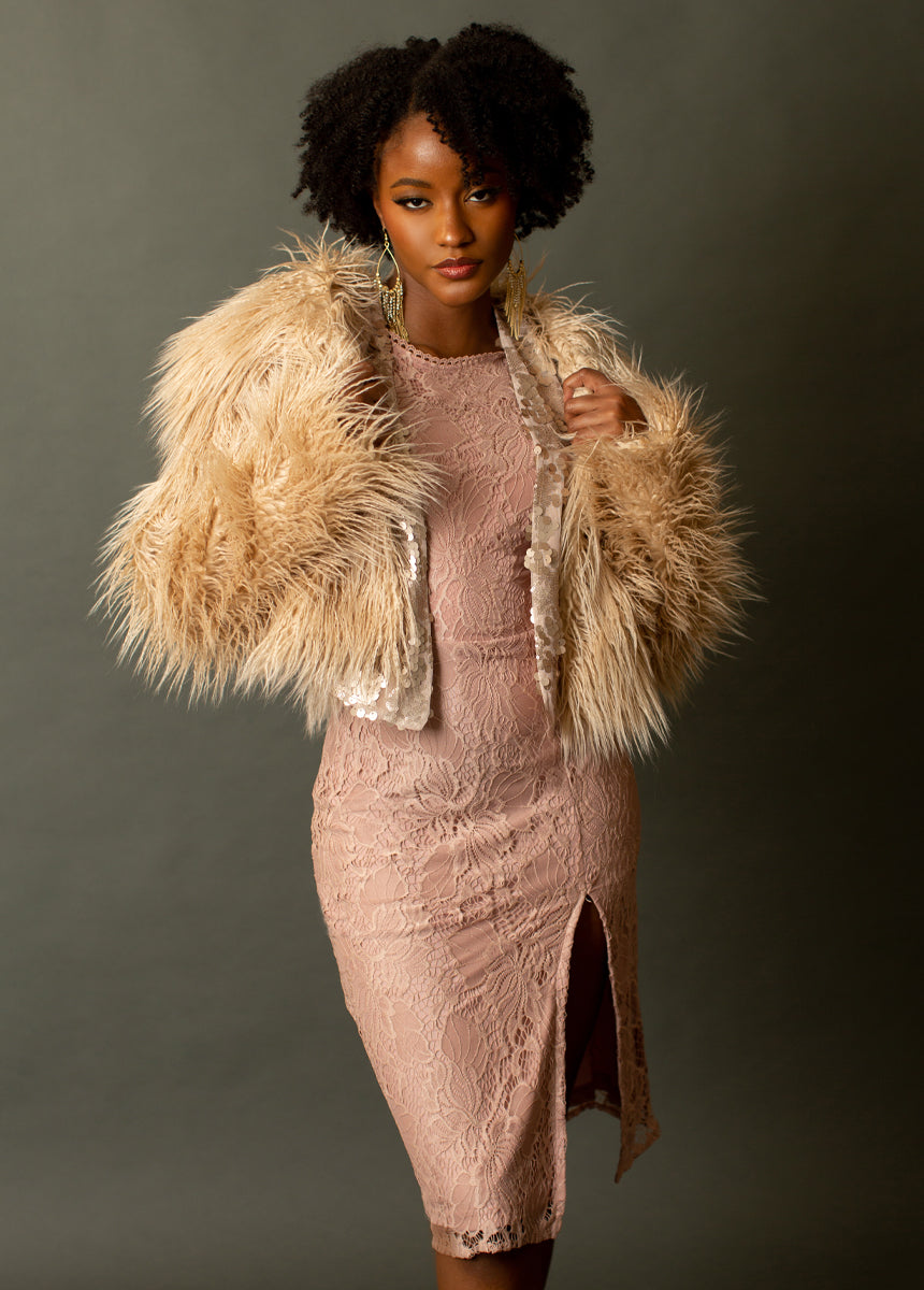 Iman Dress in Nude Pink