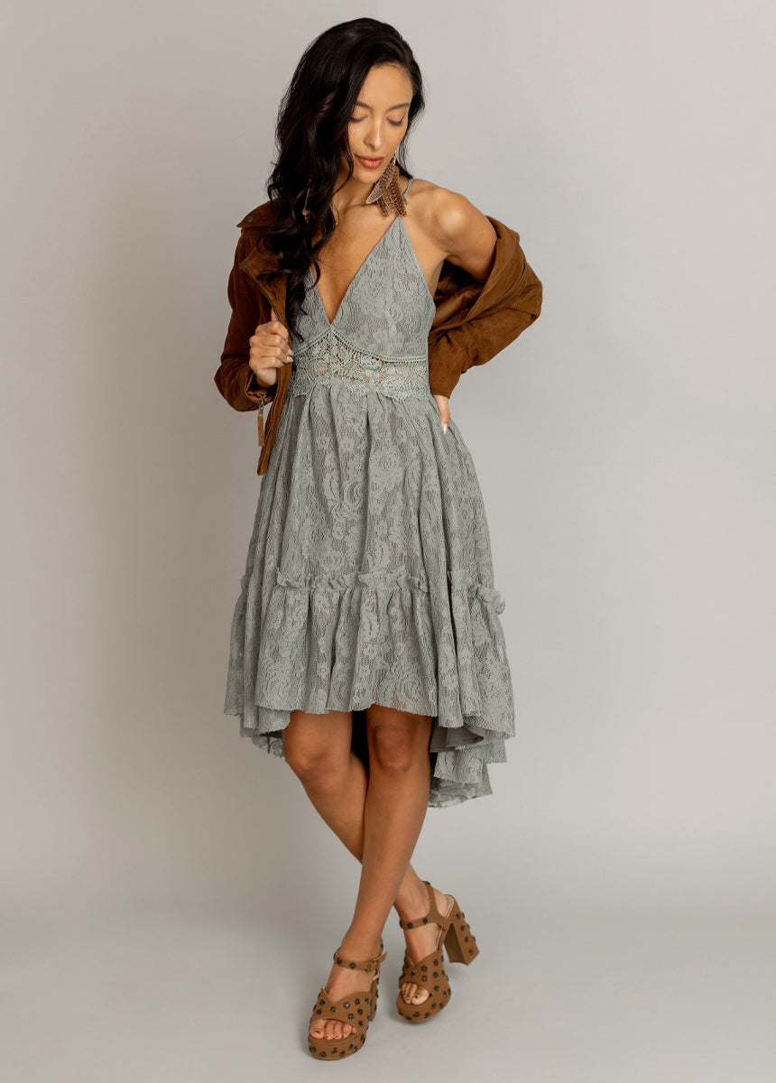 Marline Dress in Neutral Green