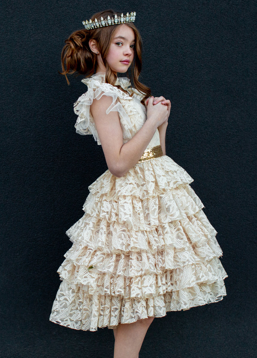 Anouk Petticoat Dress in Vintage Ivory