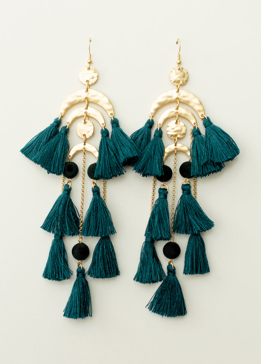 Pomla Earrings in Deep Teal