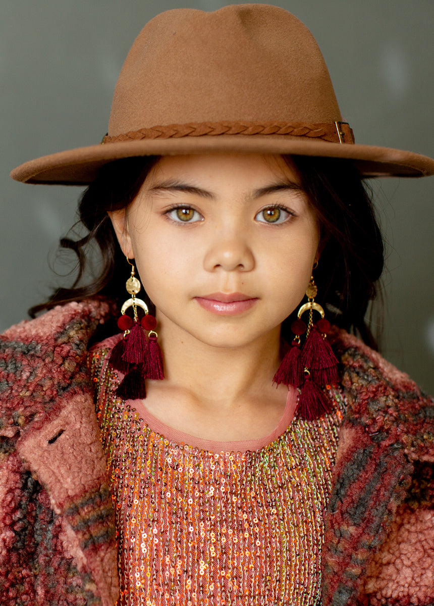 Pomlara Earrings in Burgundy