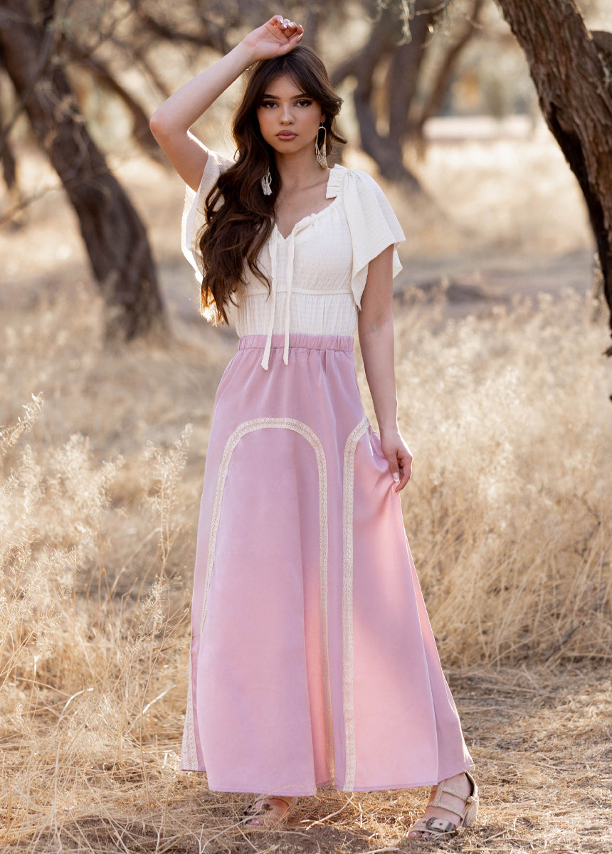 Ravina Skirt in Nude Pink