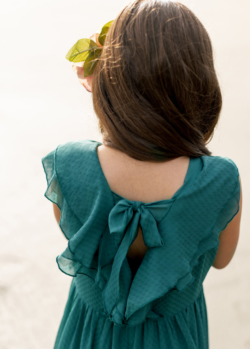 Sylviane Dress in Ocean Green