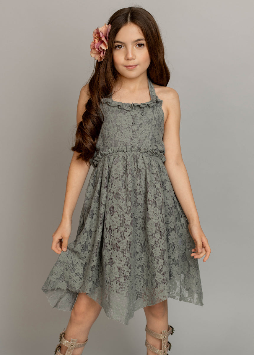 Sonyah Dress in Neutral Green