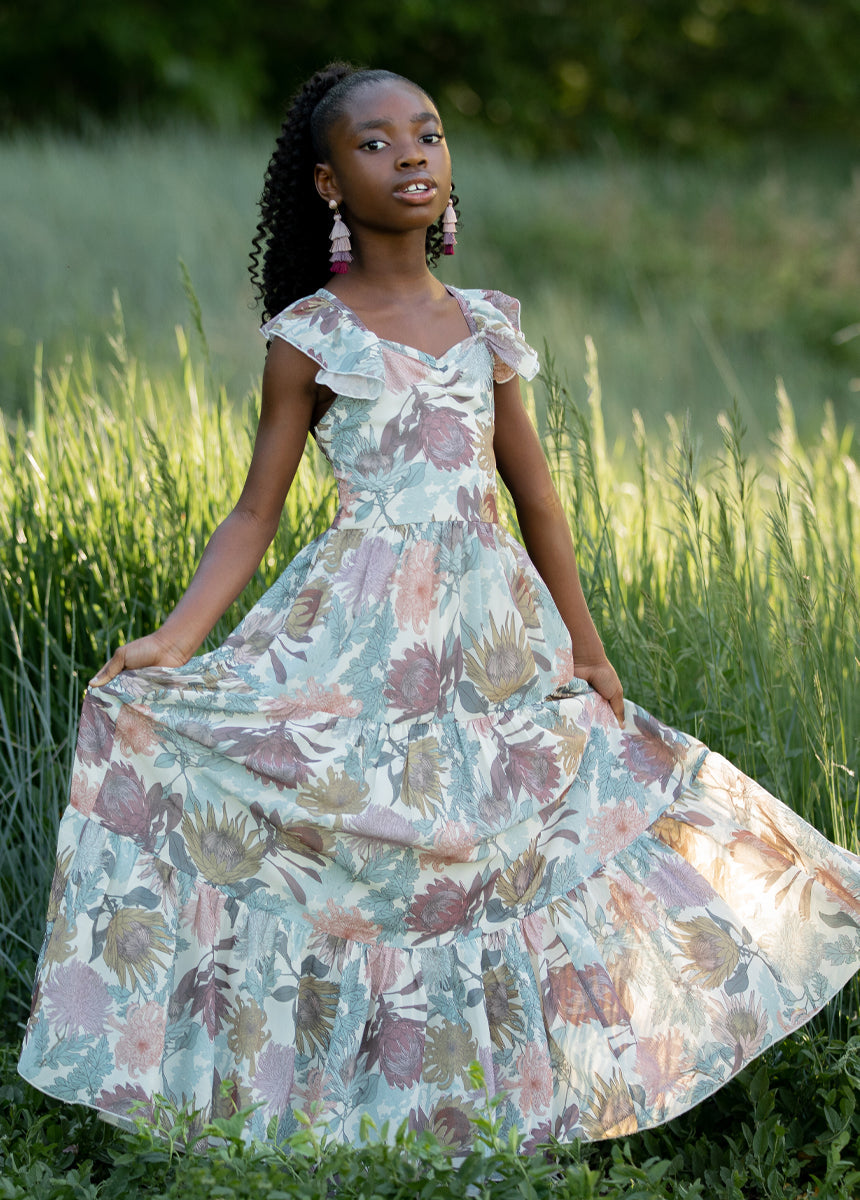 Varvara Dress in Ecru Floral