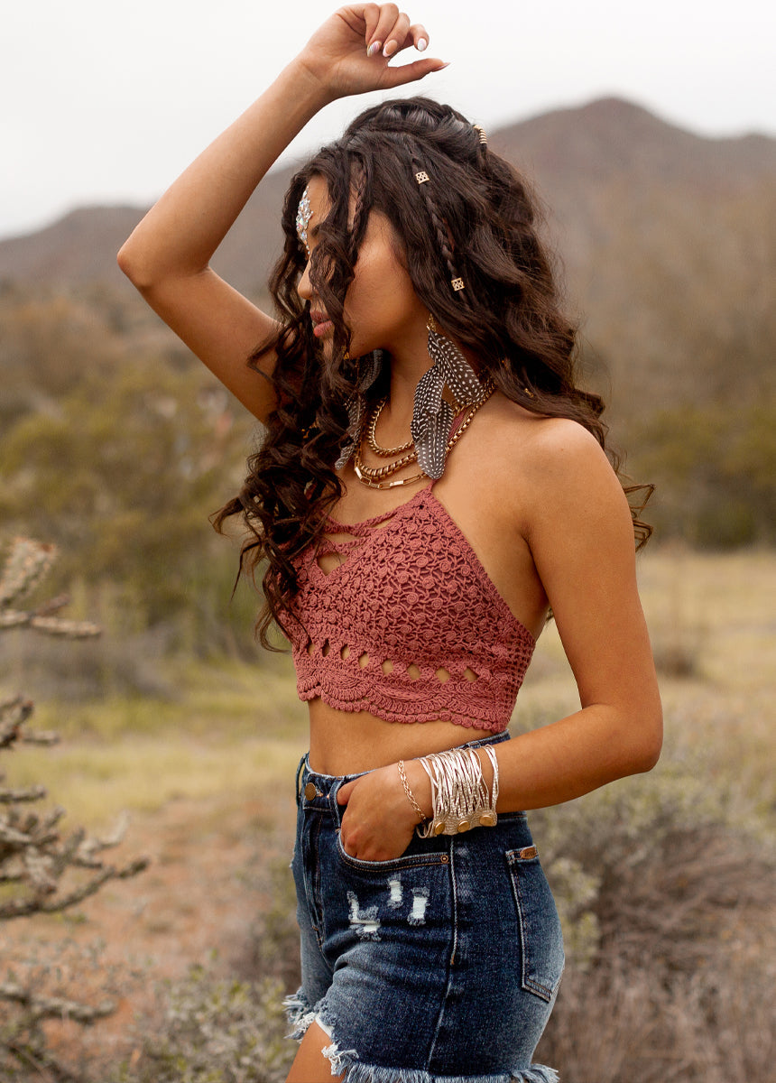 Kindred Crochet Top in Cedarwood