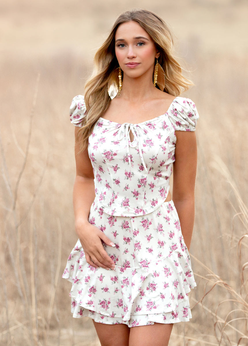 Zosia Set in Cream Ditsy