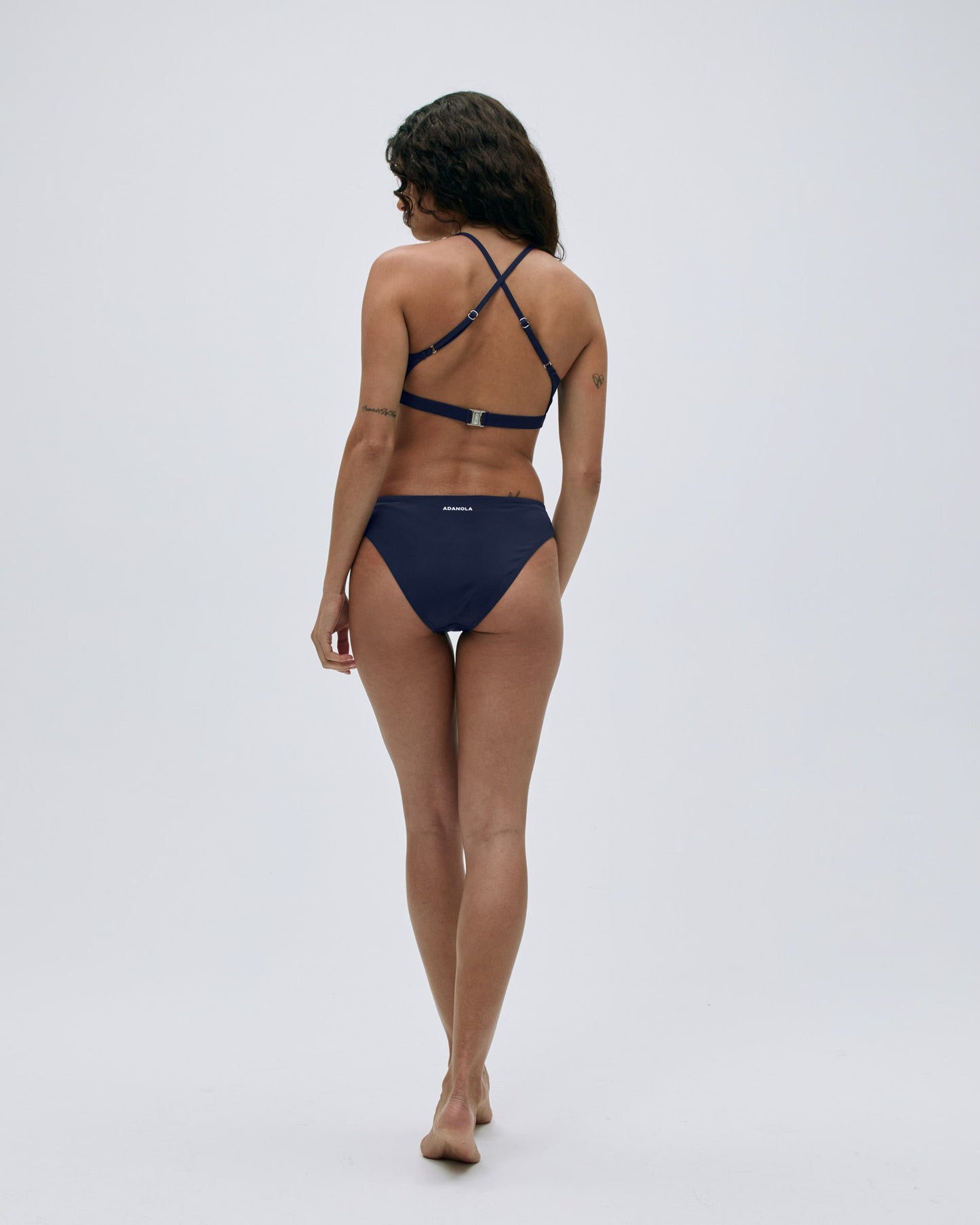 Cross Back Bikini Top - Navy Blue