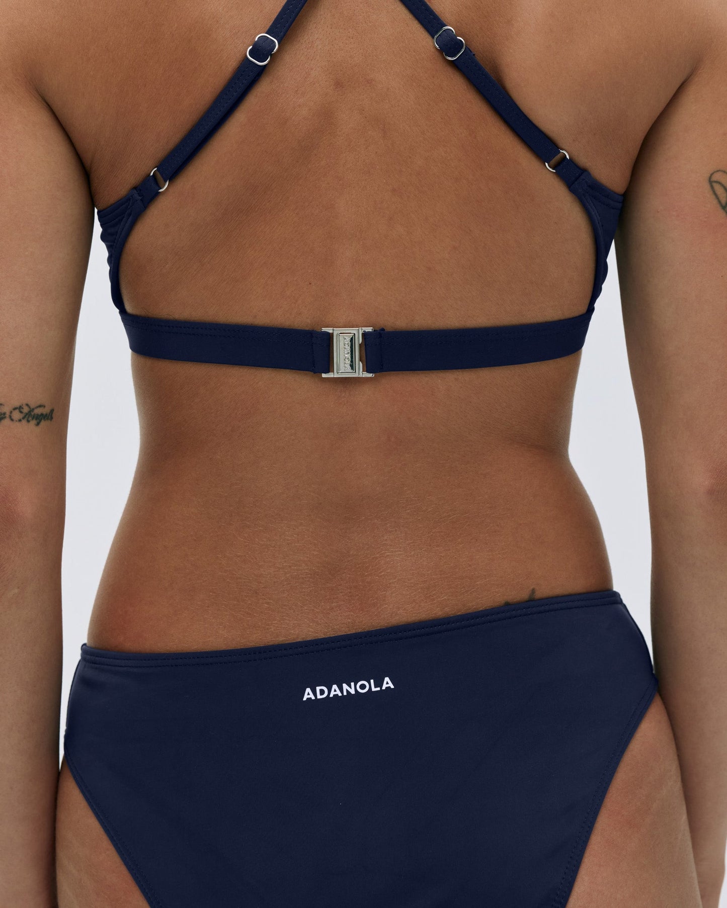 Cross Back Bikini Top - Navy Blue