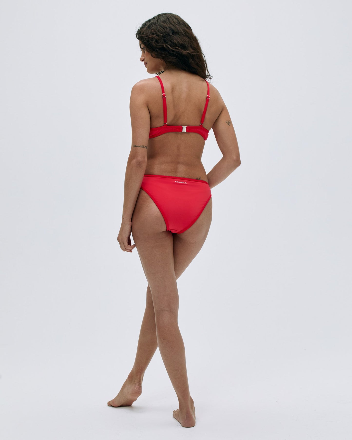 Contrast Triangle Bikini Top - Apple Red/Dark Red