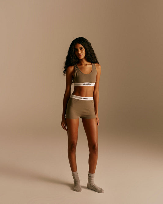 Branded Ribbed Boxer - Olive Green