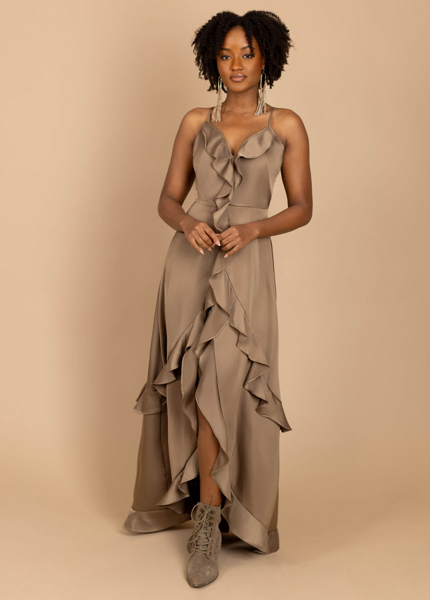 Allona Dress in Taupe