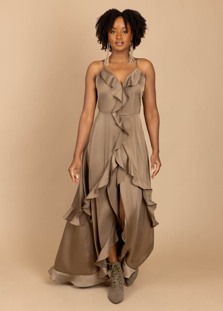 Allona Dress in Taupe
