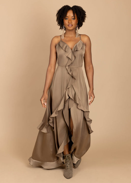 Allona Dress in Taupe