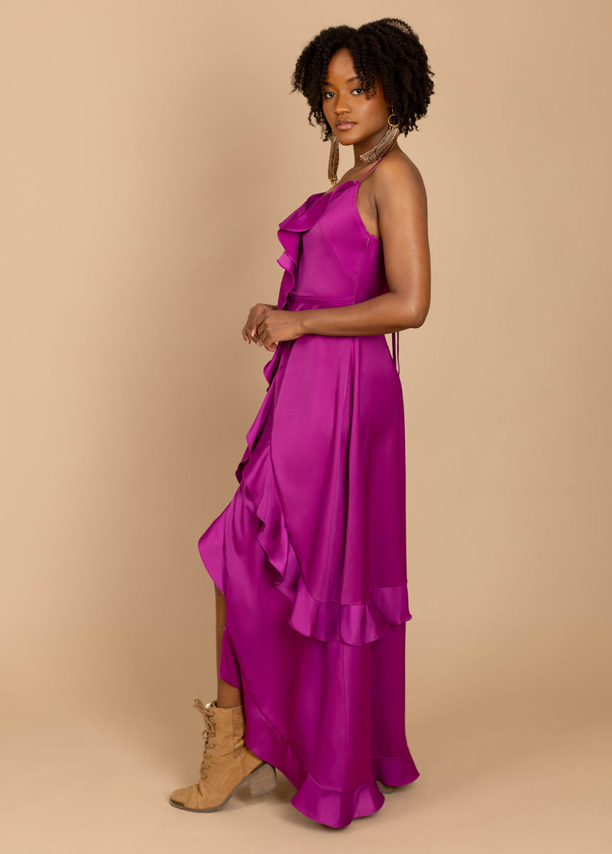 Allona Dress in Berry