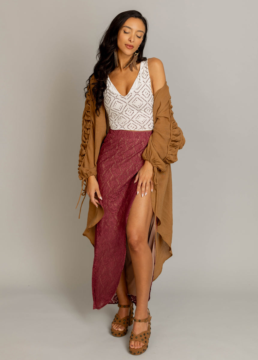 Naima Tank in Cream Boho Geo