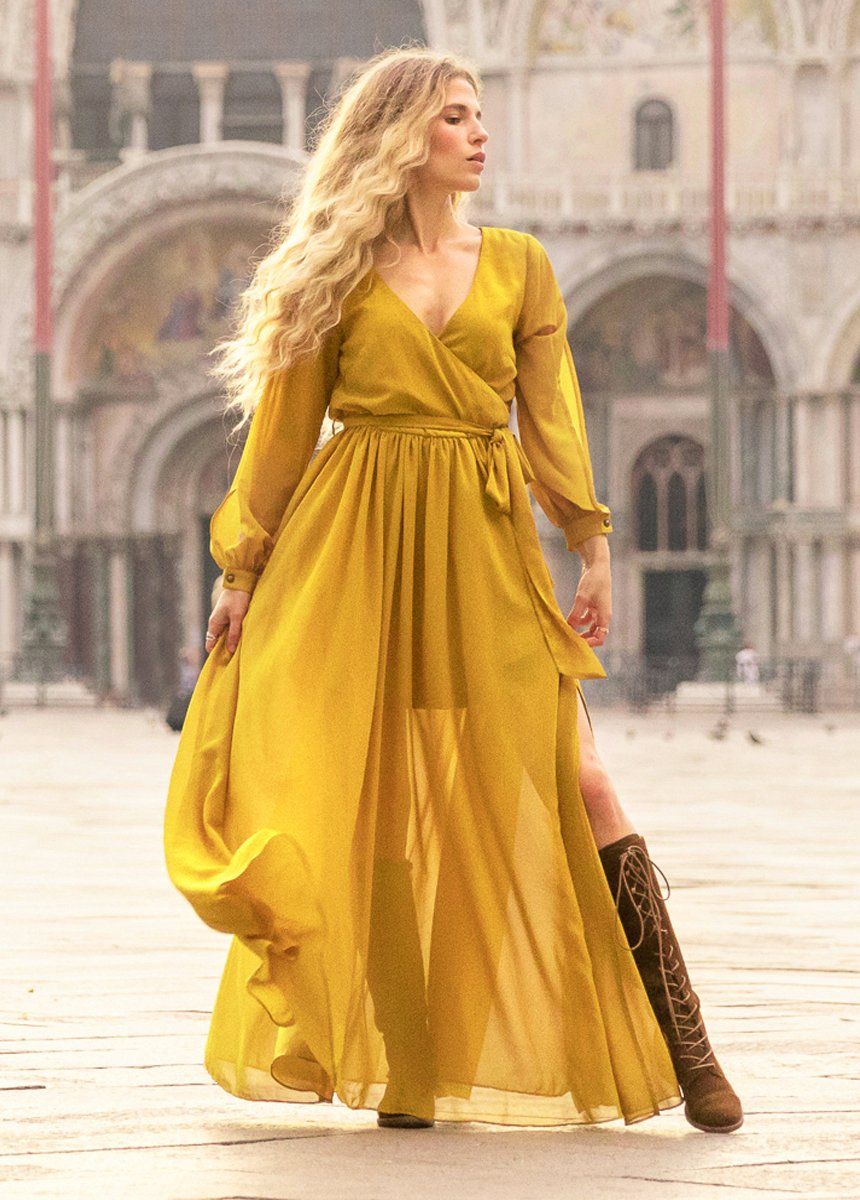 Aniya Dress in Mustard