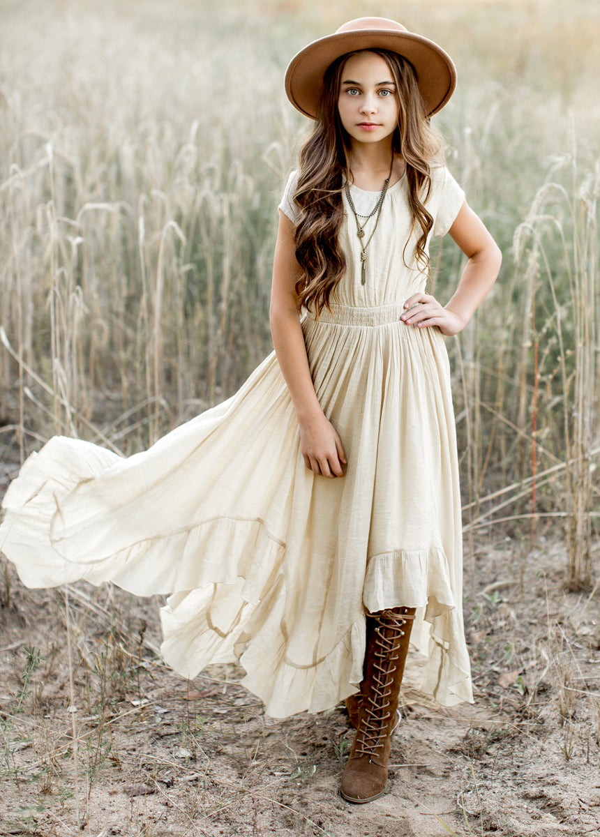 Briley Dress in Ecru