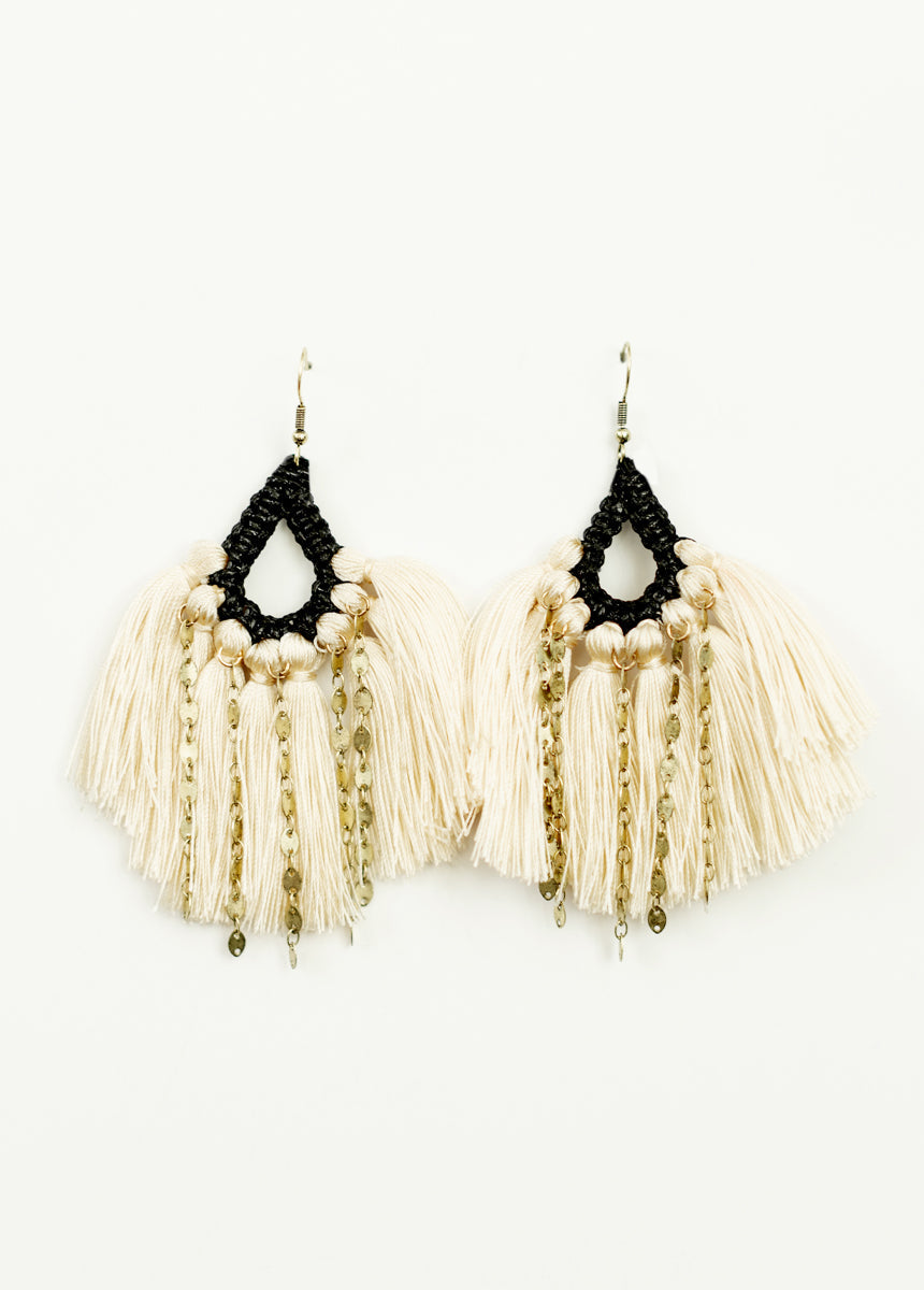 Bryas Earrings in Black/Cream