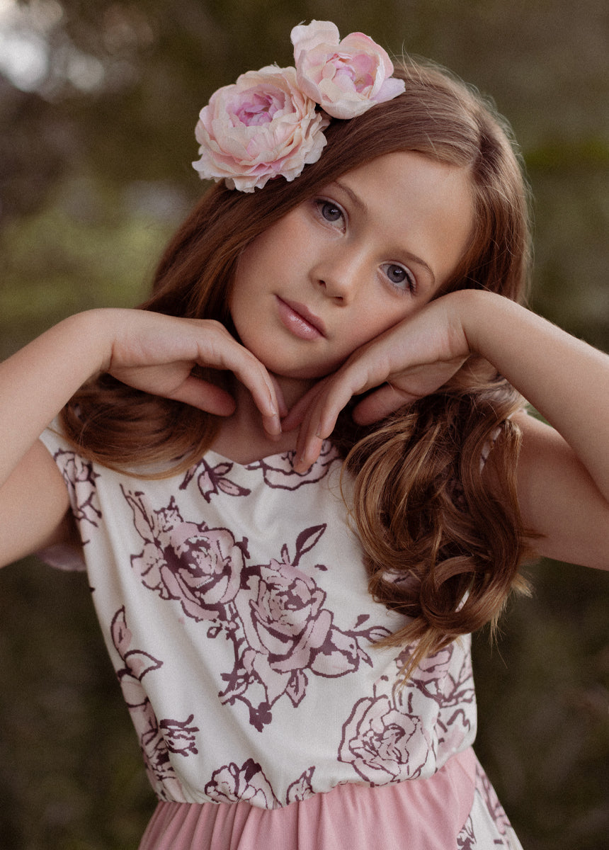 Fenlie Dress in Cream Boho Floral