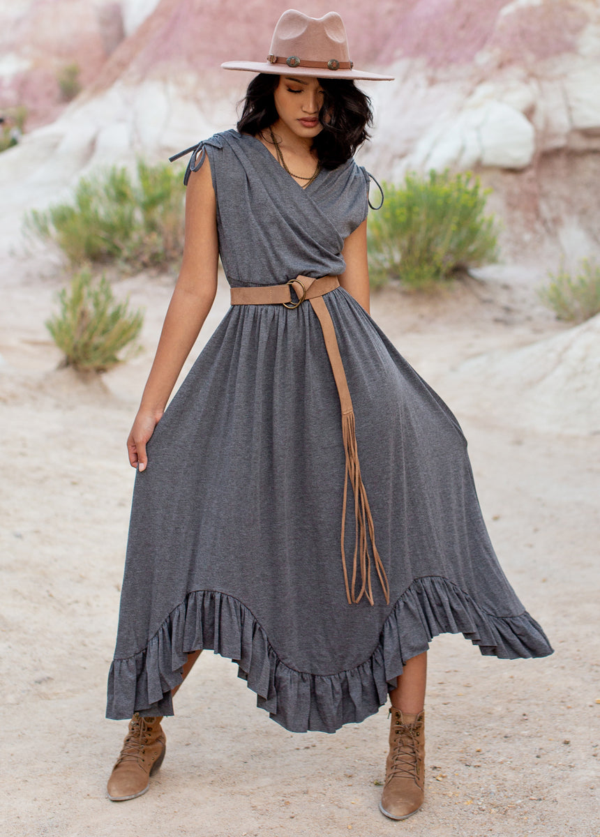 Giovanna Dress in Heather Charcoal