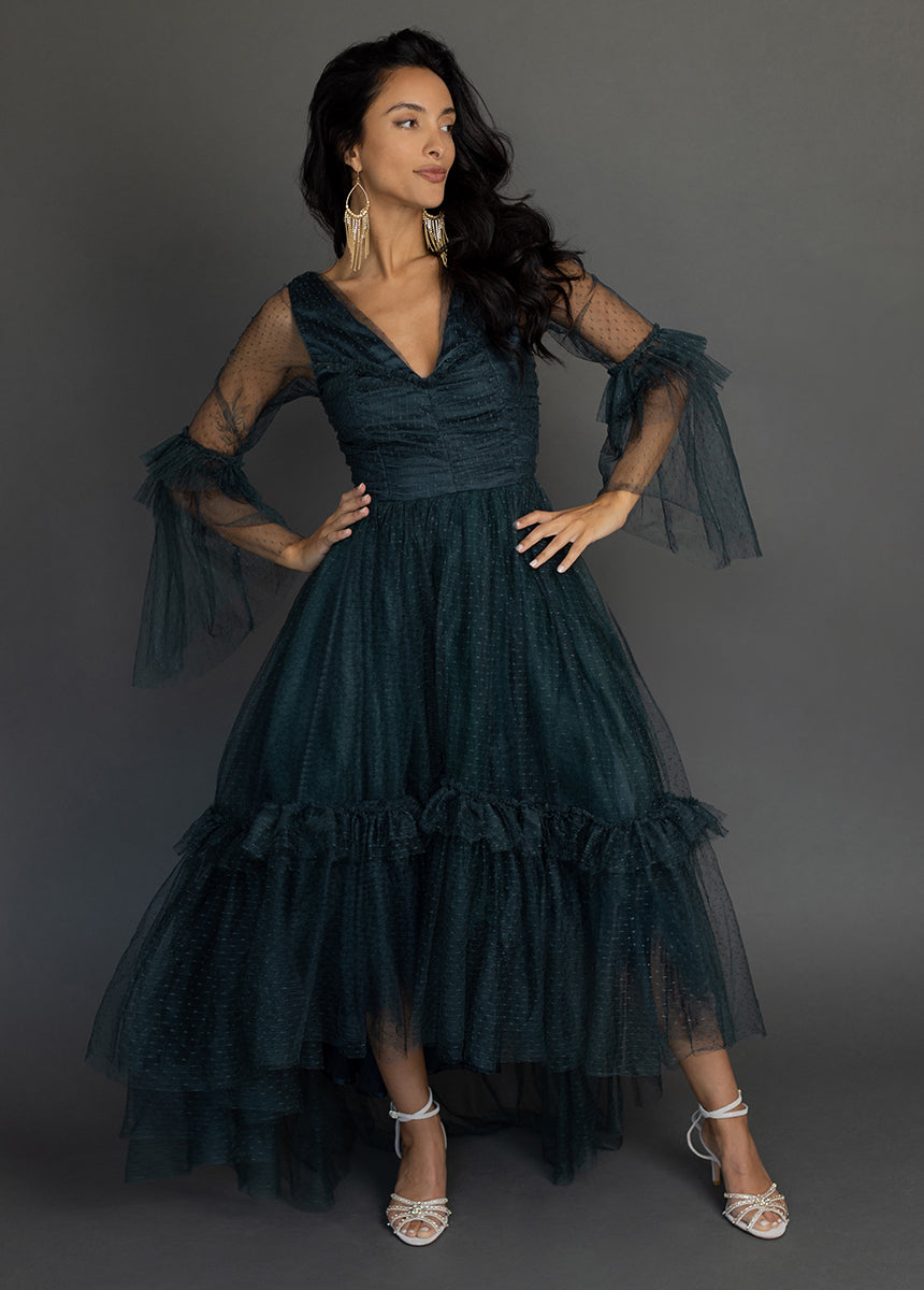 Haisley Impact Dress in Deep Spruce