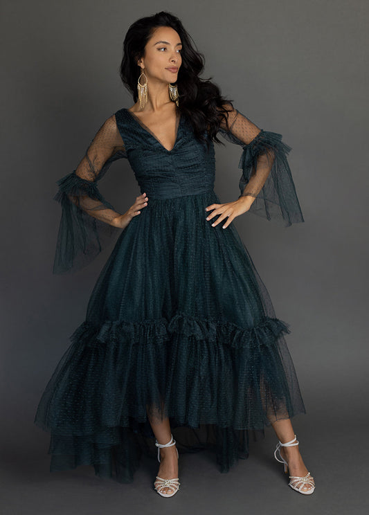 Haisley Impact Dress in Deep Spruce