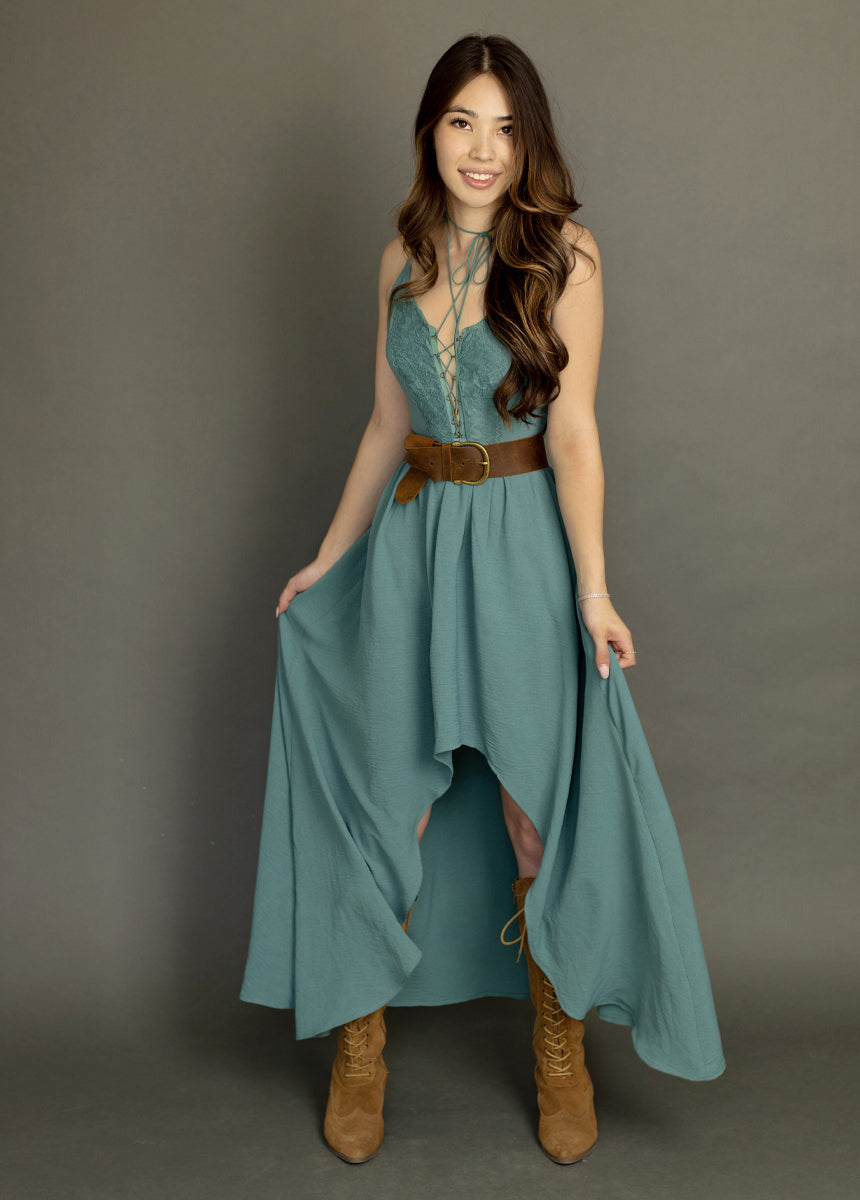 Holland Dress in Dusty Teal