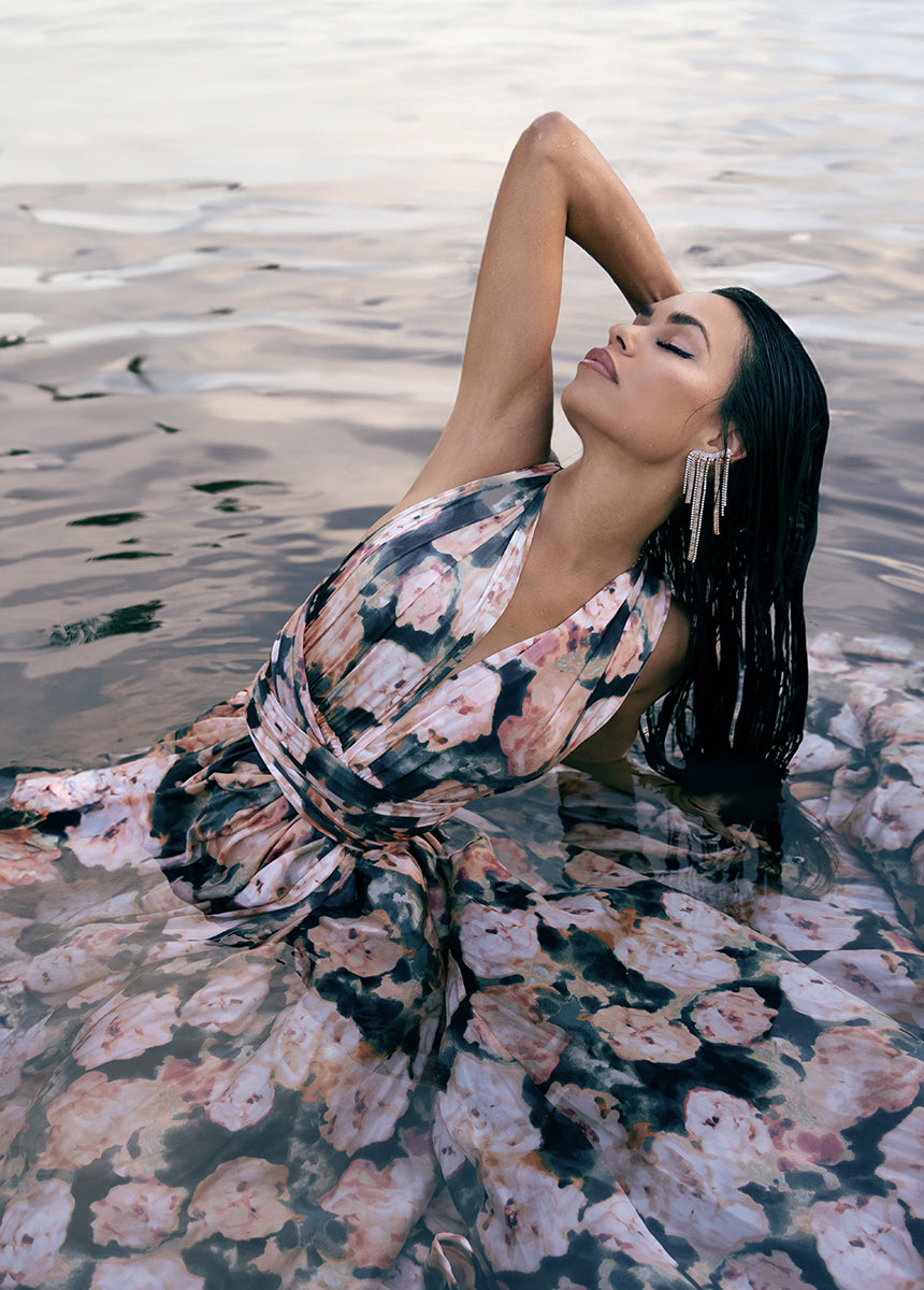 June Impact Dress in Cool Watercolor