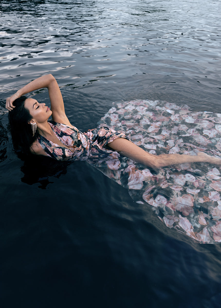 June Impact Dress in Cool Watercolor