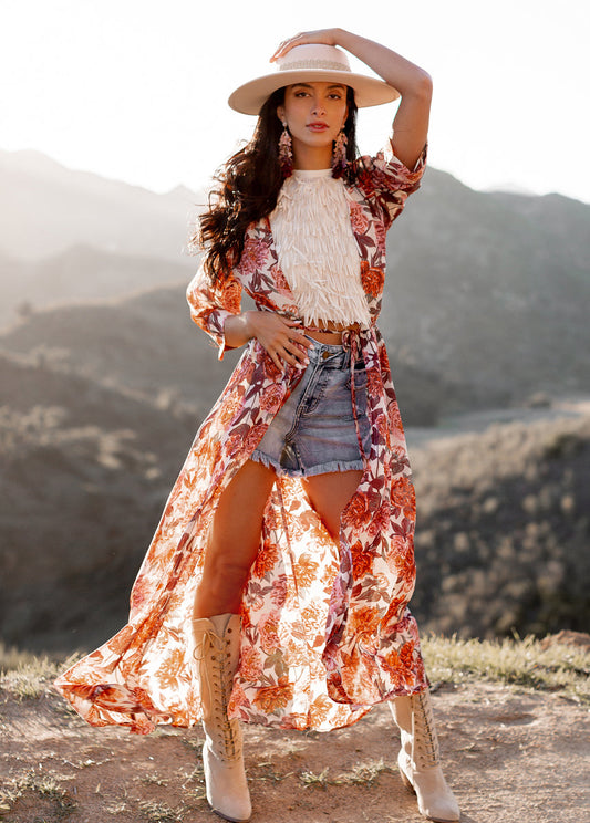 Kathleen Duster in Blush Floral