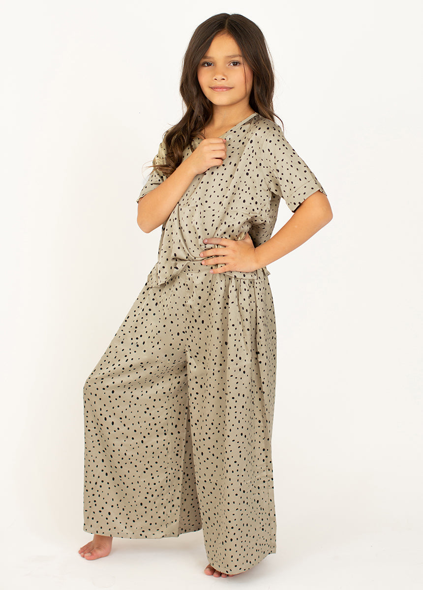 Mari Sleep Set in Taupe Dot