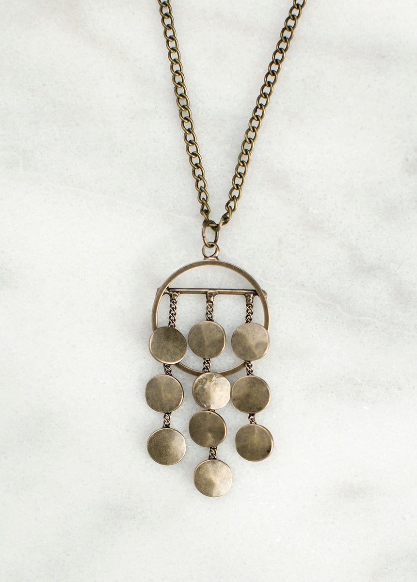 Phoenix Necklace in Antique Brass