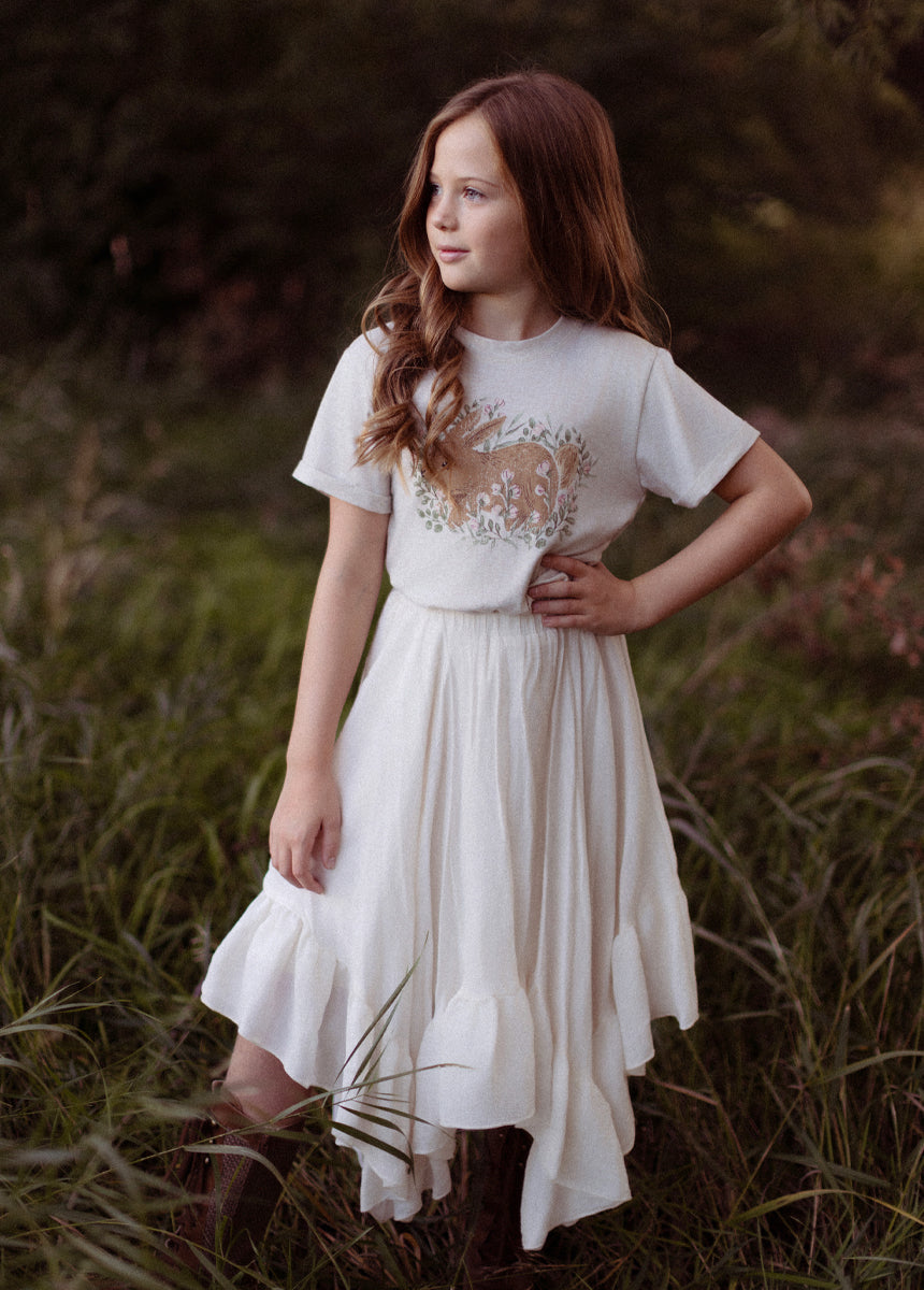 Bunny Tee in Heather Oat