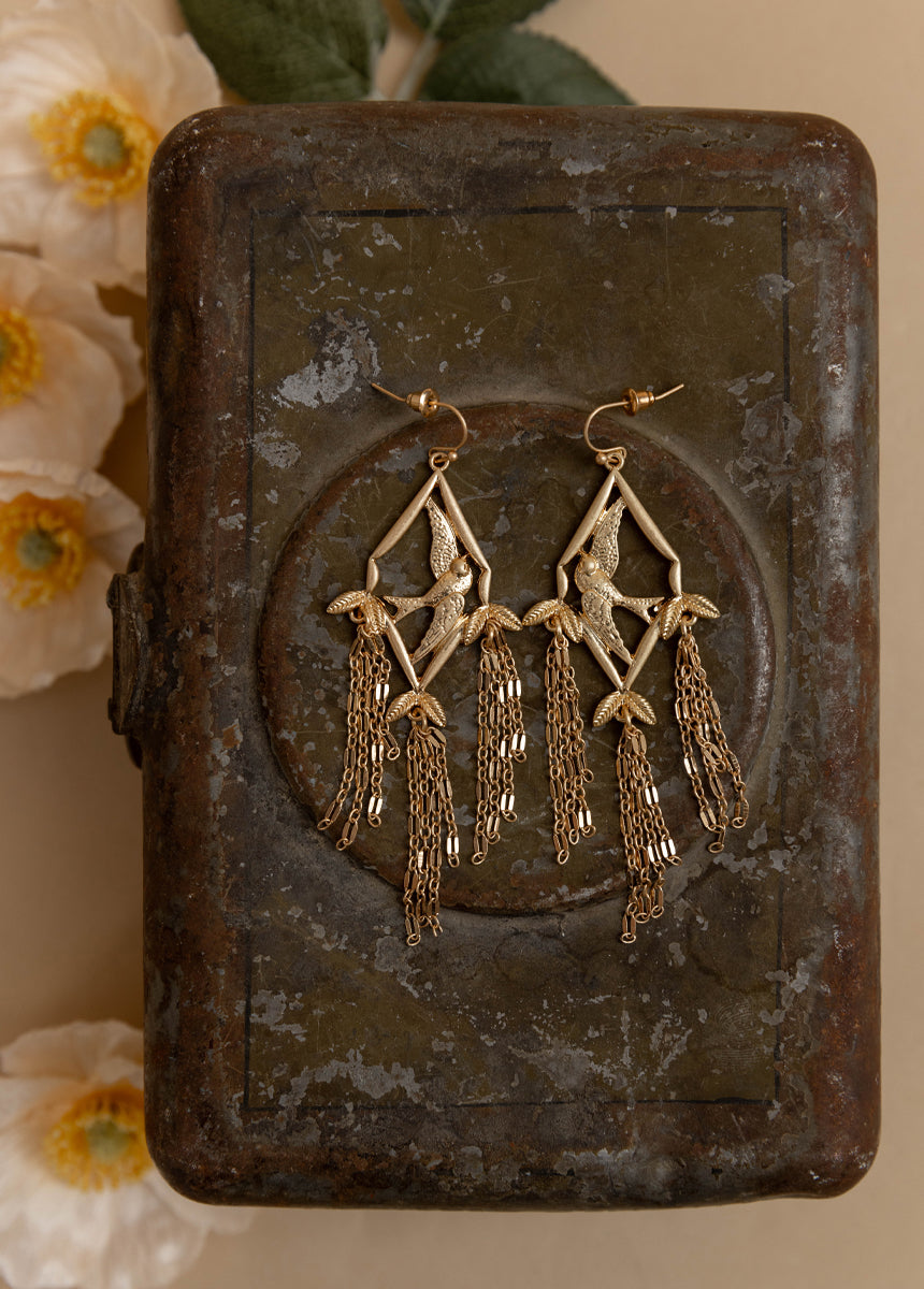 Sparrow Earrings in Sand Gold