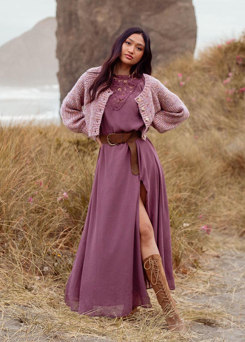 Sunni Dress in Raisin Brown