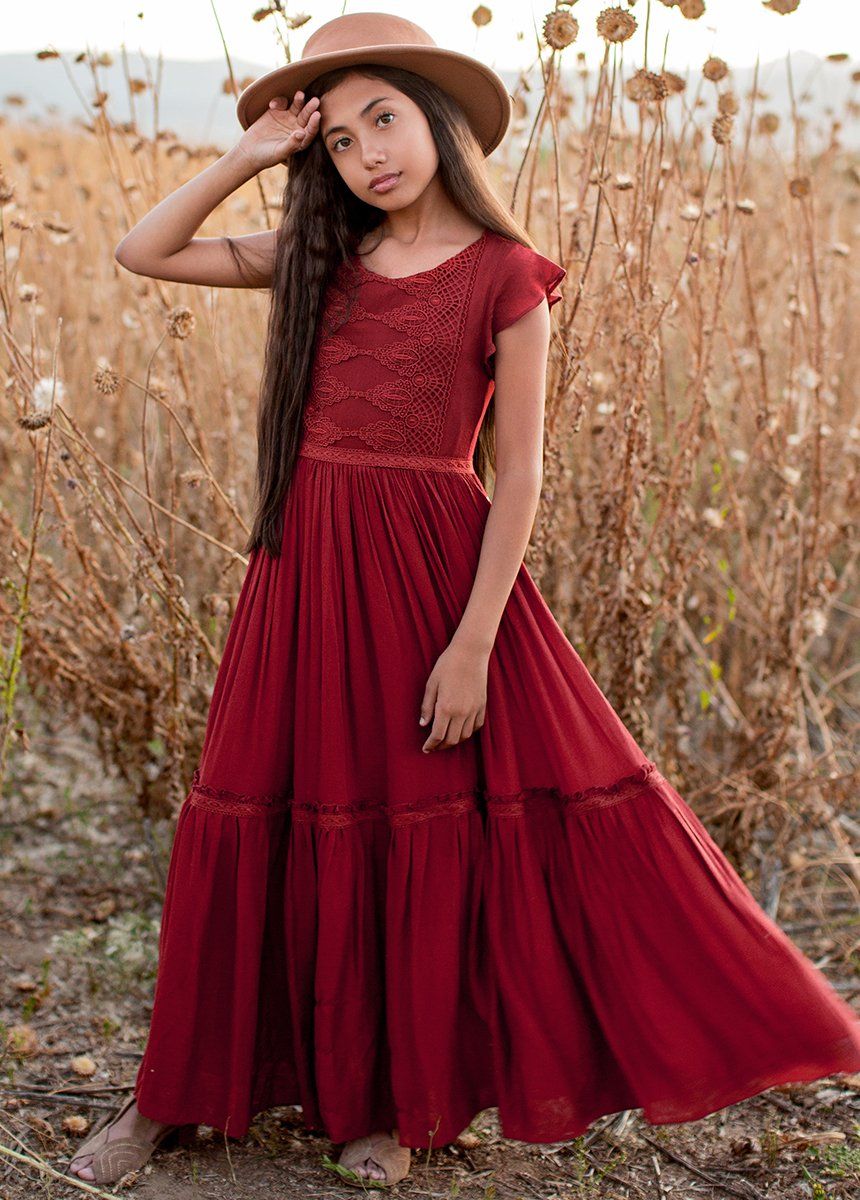 Viola Dress in Crimson
