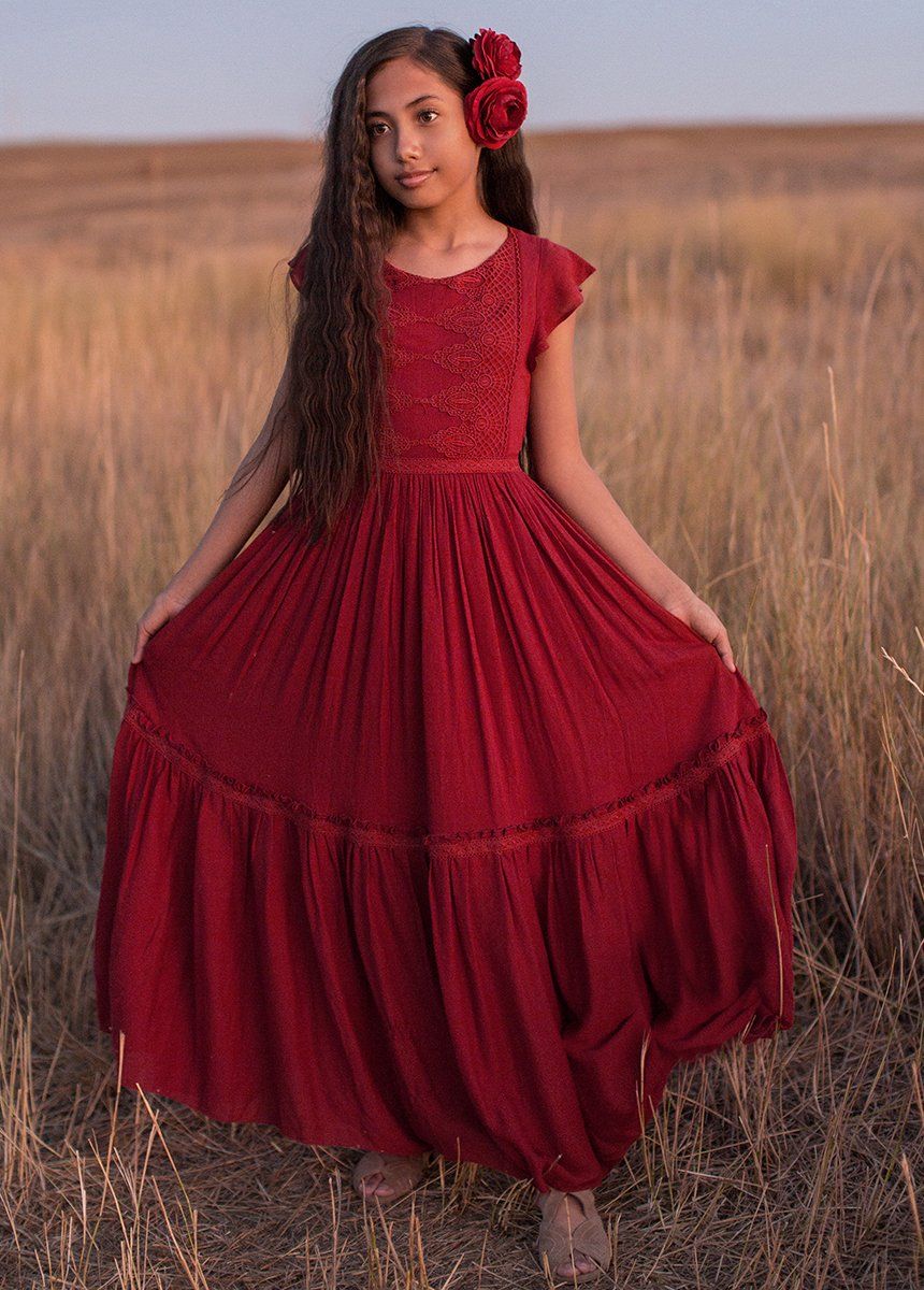 Viola Dress in Crimson