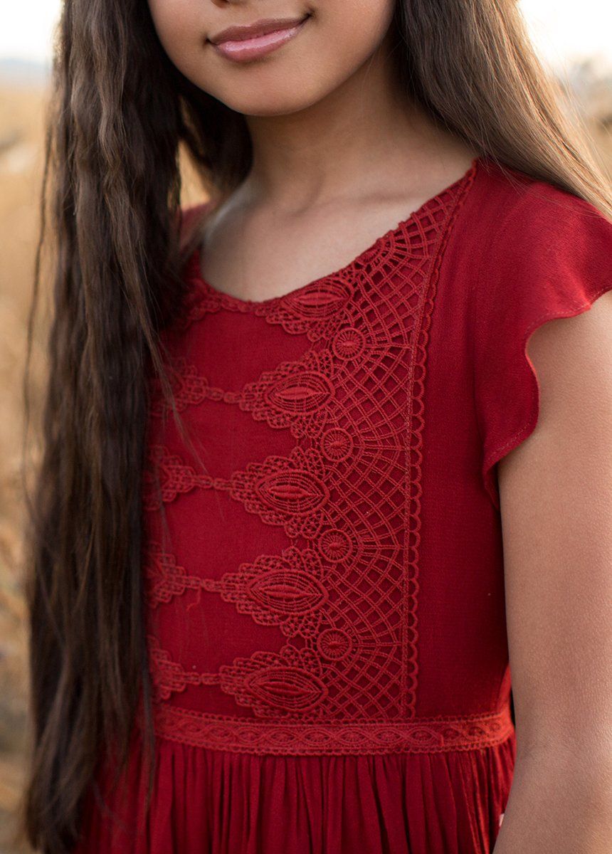 Viola Dress in Crimson