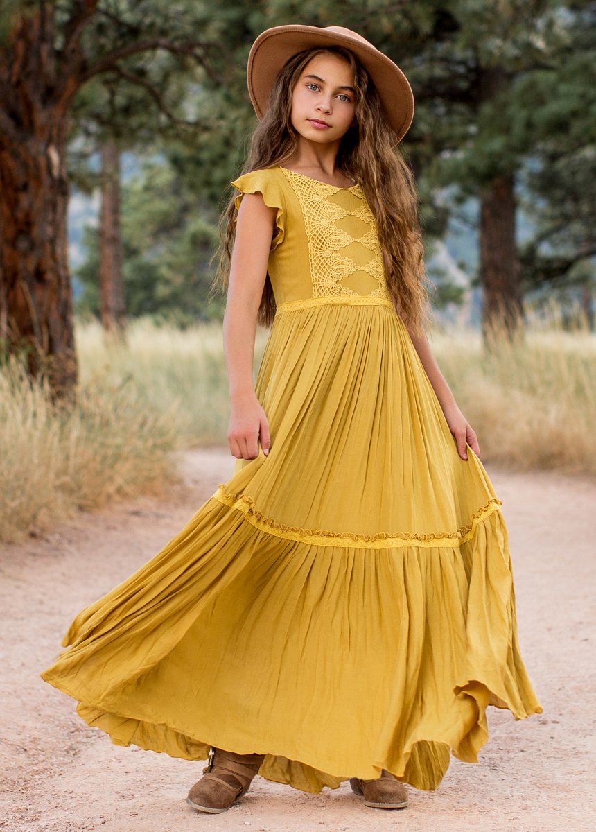 Viola Dress in Mustard