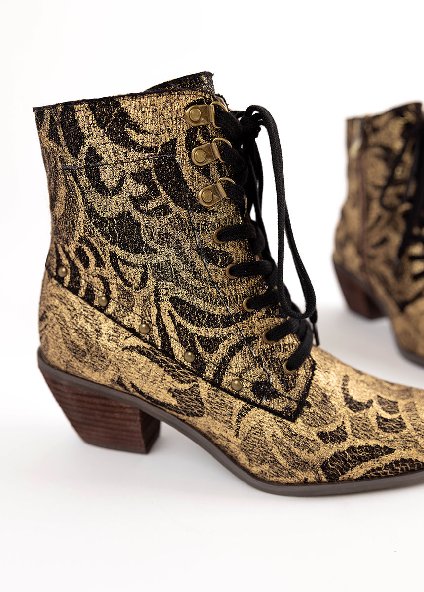 Virginia Boot in Gold Lace