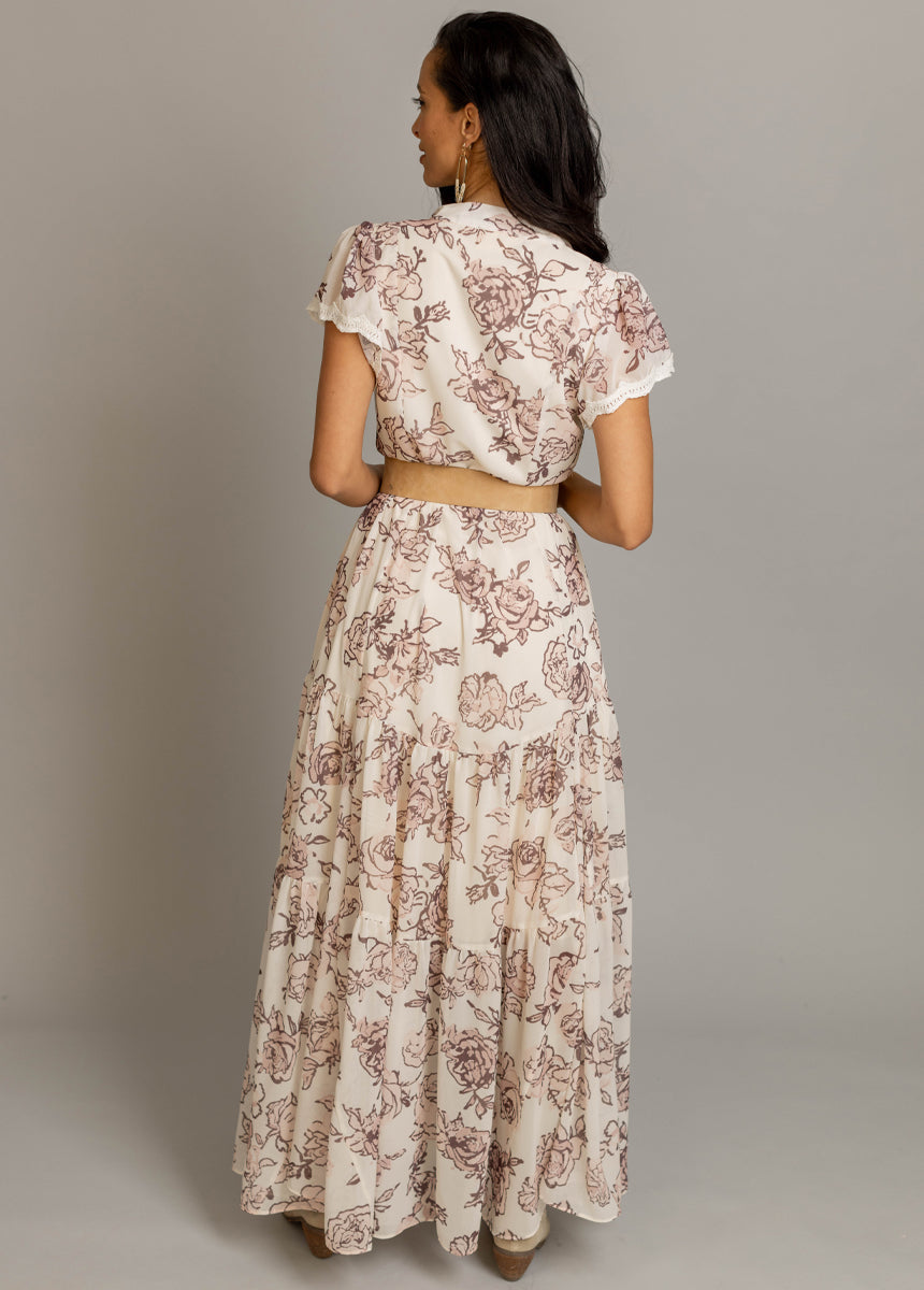 Yani Dress in Cream Boho Floral