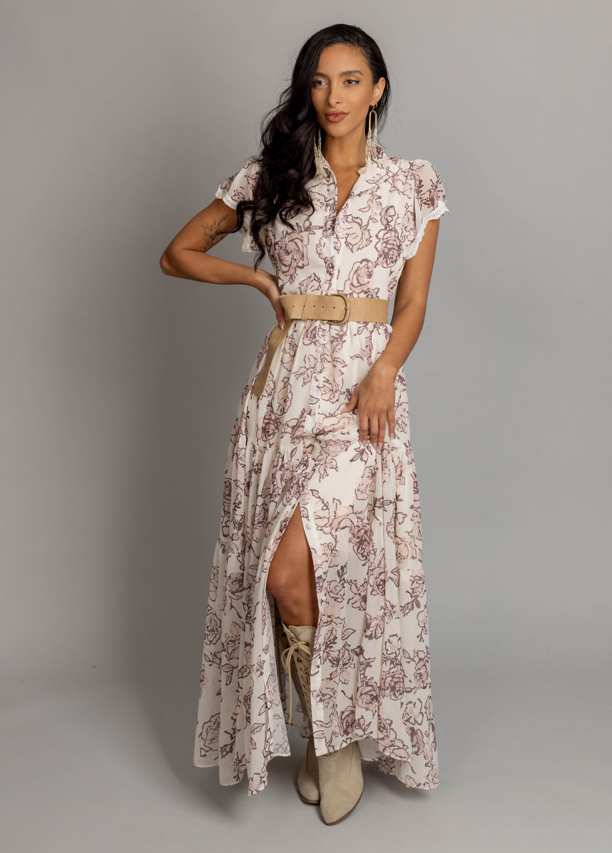 Yani Dress in Cream Boho Floral