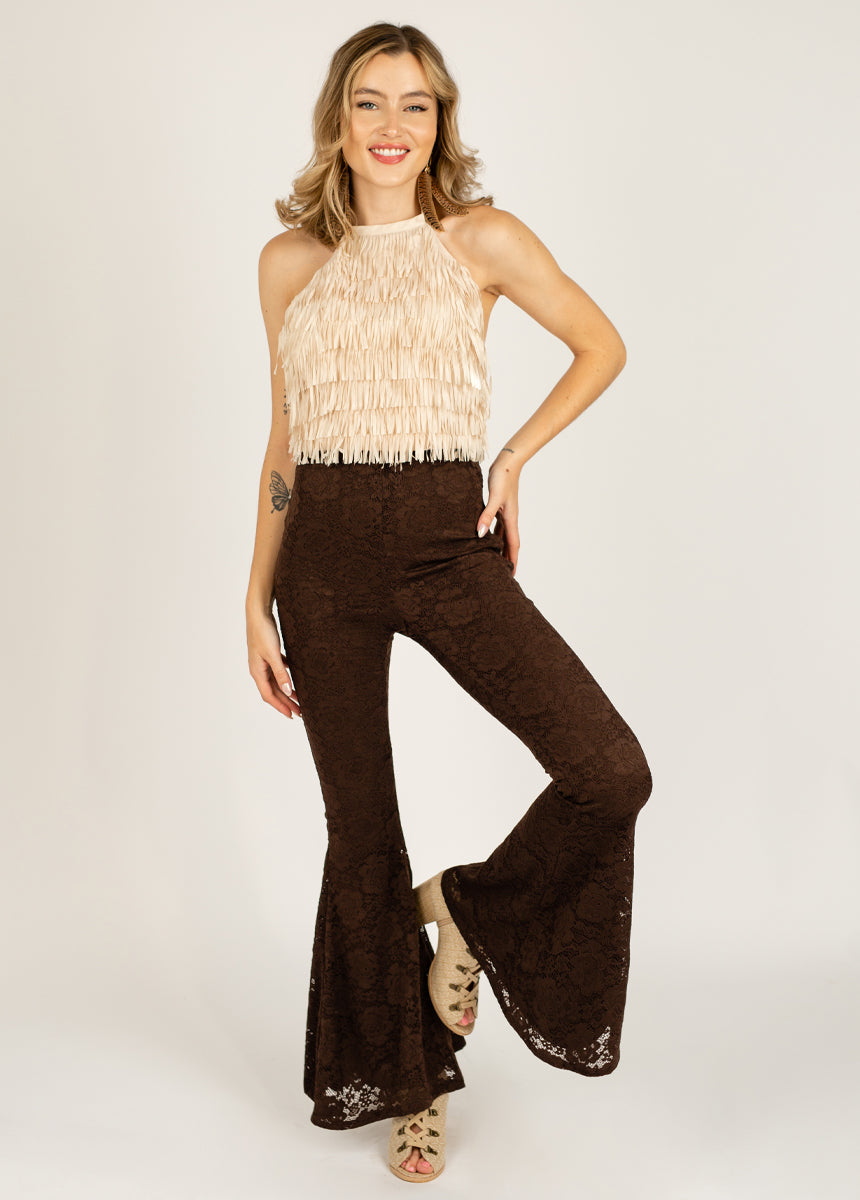 Abril Pant in Black Coffee